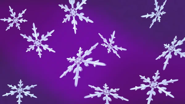 Płatki śniegu świąt tło fioletowy — Zdjęcie stockowe