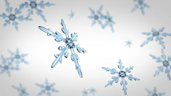 Snowflakes focusing background white — Stock Photo, Image