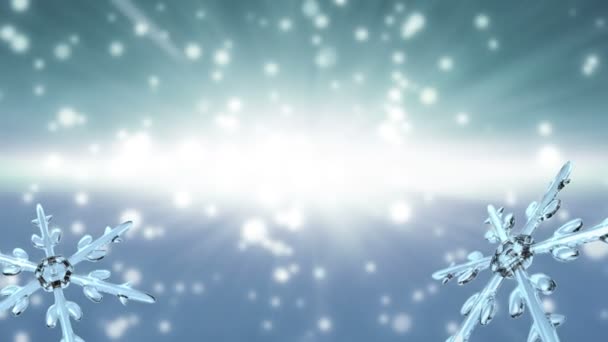 Copos de nieve bokeh Navidad blanco — Vídeo de stock