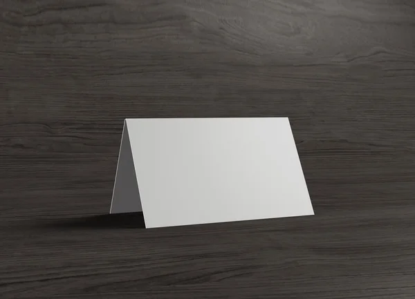Sezení kartu zobrazit přímo dřevěný stůl — Stock fotografie