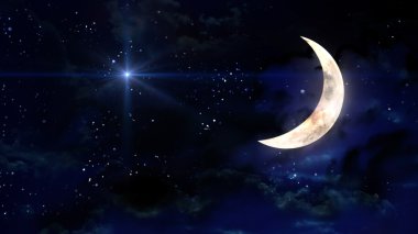 Mavi lens flare ile moon