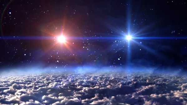 Duas estrelas cruzam no espaço — Fotografia de Stock