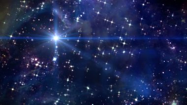 star glow in space blue color clipart