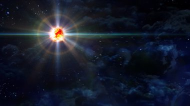 yıldızlı gece yıldız planet patlama
