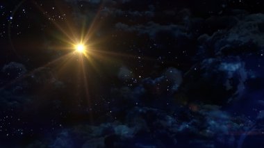 yıldızlı gece yıldız sarı gezegen ile