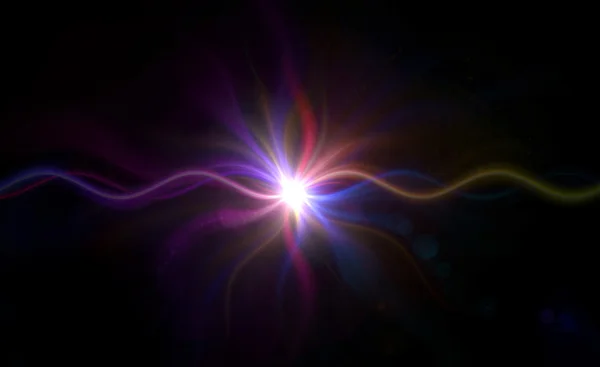 Giratoria lente estrella destello púrpura centro —  Fotos de Stock