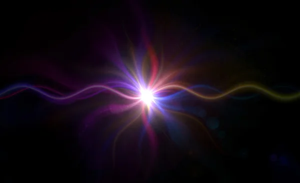 Twirl star lens flare purple center — Stock Photo, Image