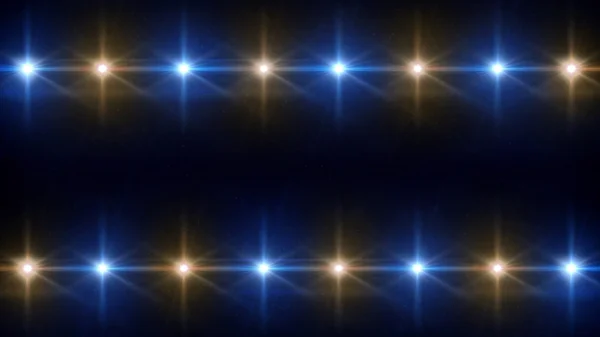 Double Stars lens flares yellow and blue — Stock Photo, Image