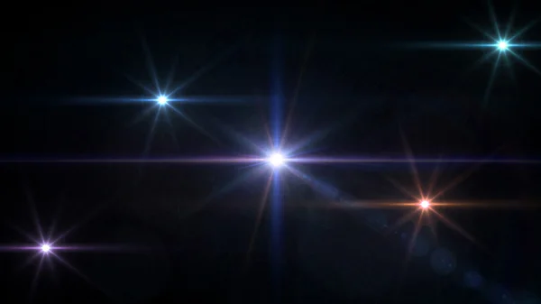 Holofotes Brilho estrela cruz azul lente flare — Fotografia de Stock