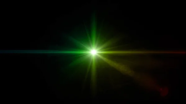 Twinkle green star lens flare center — Stock Photo, Image