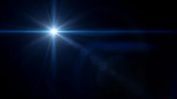 Twinkle star cross lens flare blauw — Stockfoto