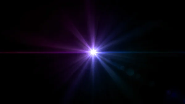 Cintilar estrela lente brilho roxo centro — Fotografia de Stock