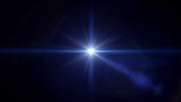 Blue star cross lens flare center HD — Stock Video