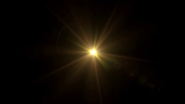 Midden van gouden ster lens flare Hd — Stockvideo