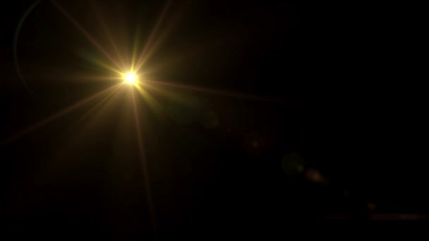 Guld stjärna linsöverstrålning Hd — Stockvideo
