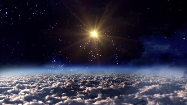 Uzay gece sarı yıldız parlaklık — Stok video