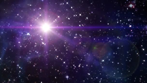 Yıldız mercek parlaması uzay renk — Stok video