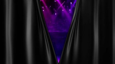 Karanlık perde açılışında konser disko ışık
