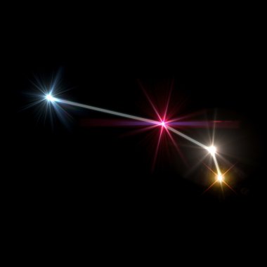 Siyah arka plan ile 1 Koç burçlar