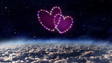 uzaydan pembe kalp yıldız