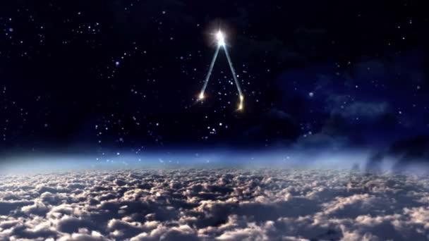 10 摩羯星座的黄道十二宫签署空间 — 图库视频影像