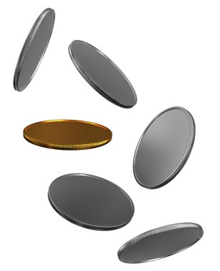 Altın gümüş sikke ücretsiz döndürme düşen mix