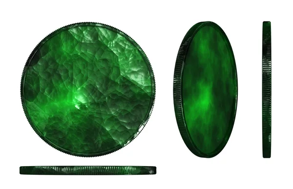 Moneda de jade tridimensional — Foto de Stock