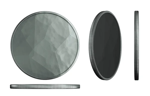 Titanium metal coin three dimension — Stock Photo, Image