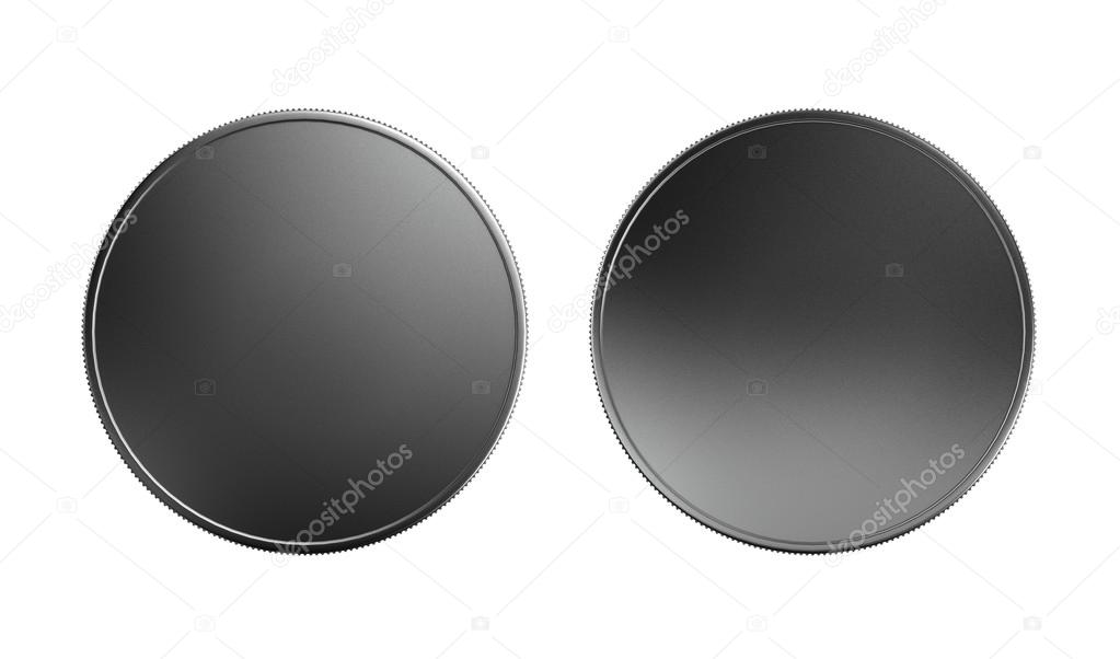 Silver coin front and back