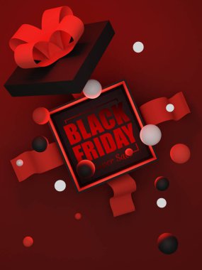 Kara Cuma afiş şablonu. Alışveriş afişi