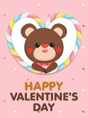 Sevgililer Günü tebrik kartı tasviri. Karakter tasarımı.