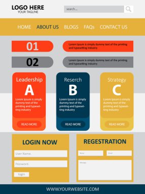 Web sayfa tasarım vektör şablonu