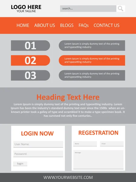 Šablona návrhu vektorové webové stránky — Stockový vektor