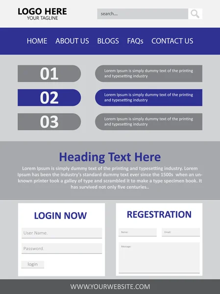 Web-Seite Design-Vektor-Vorlage — Stockvektor