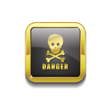 Tehlike işareti altın vektör kutsal kişilerin resmi düğme