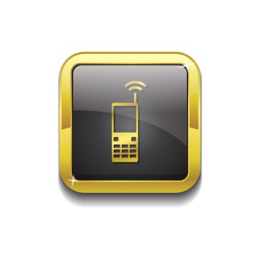 Telefon altın vektör kutsal kişilerin resmi düğme
