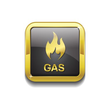 Gaz işareti altın vektör kutsal kişilerin resmi düğme