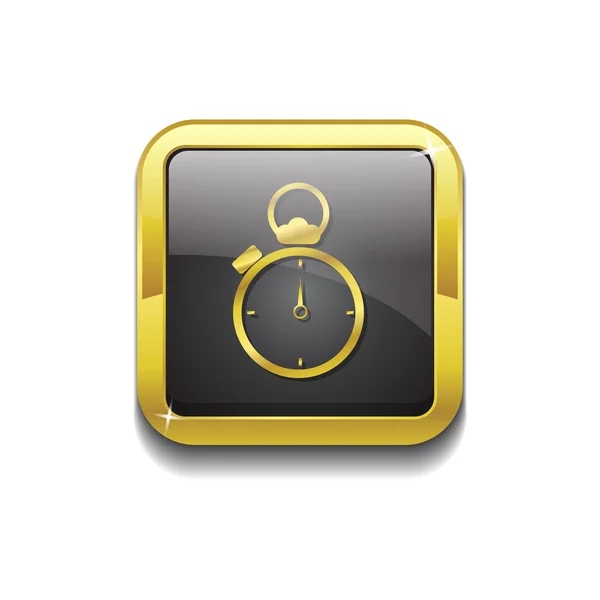 Stop Watch Vector oro botón icono — Archivo Imágenes Vectoriales