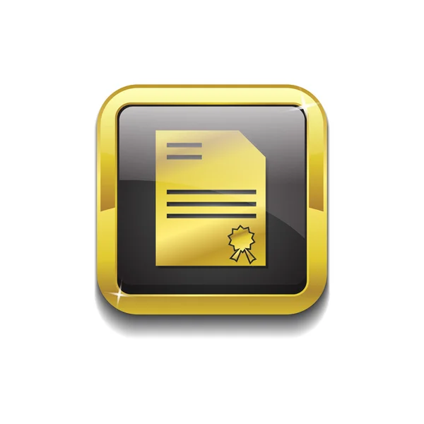 Gecertificeerd gouden Vector Icon knop — Stockvector