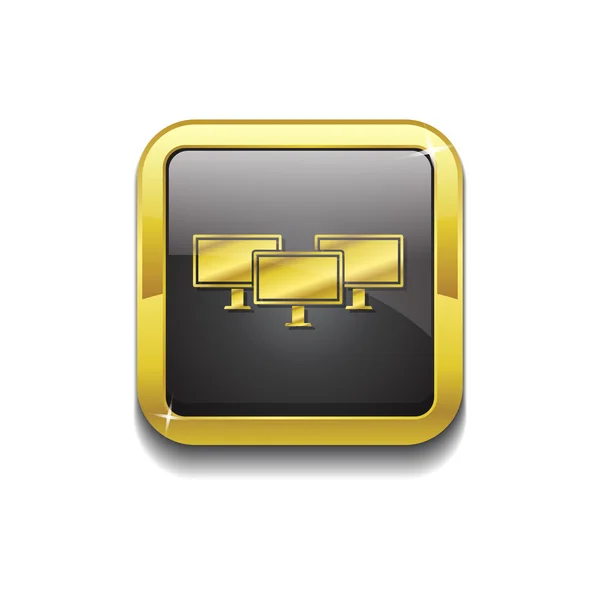 Networrk ikonen guld vektor ikonen knapp — Stock vektor