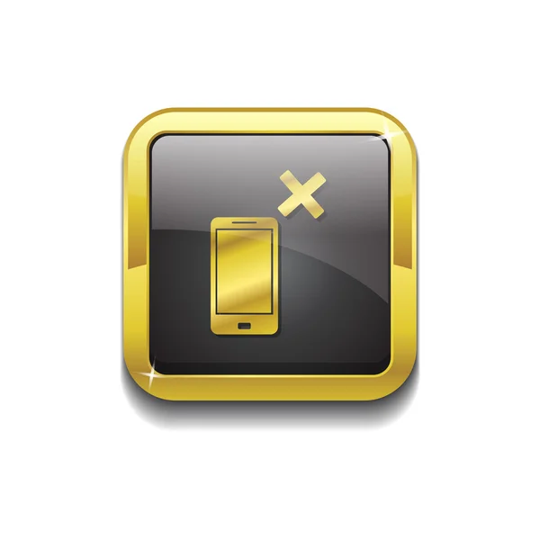 Smart Phone Gold Vector Icon Button — Stock Vector