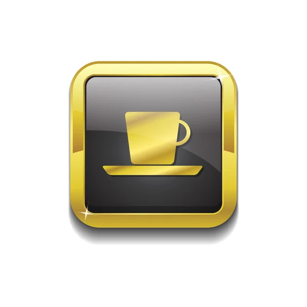 Mug Sign Gold Vector Botón icono — Archivo Imágenes Vectoriales