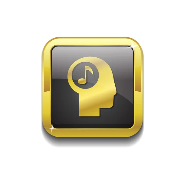 Muzyka notatki wektor złoto ikona przycisku — Wektor stockowy