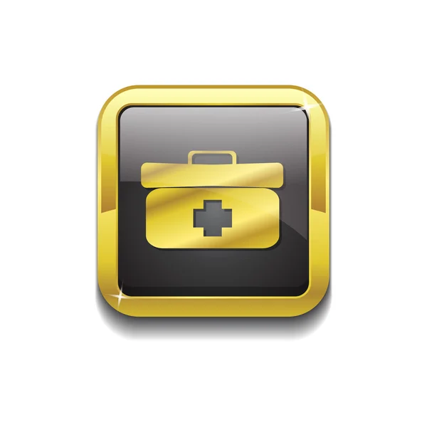 Health Kit Gold Vektor Symbol-Taste — Stockvektor