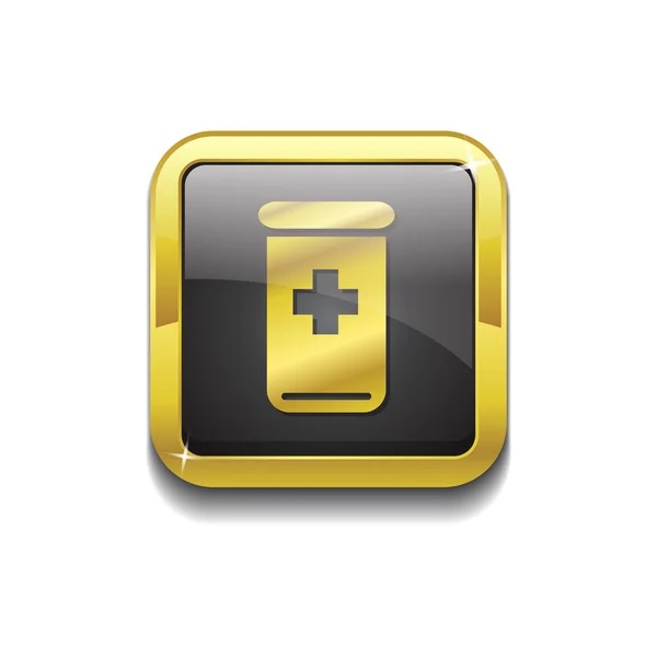 Health Kit Gold Vector Icon Button — Stock Vector