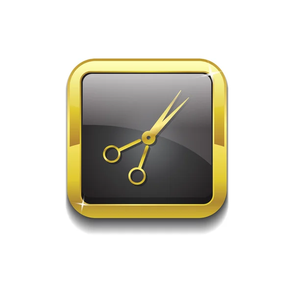 Scissor guld vektor ikonen knapp — Stock vektor