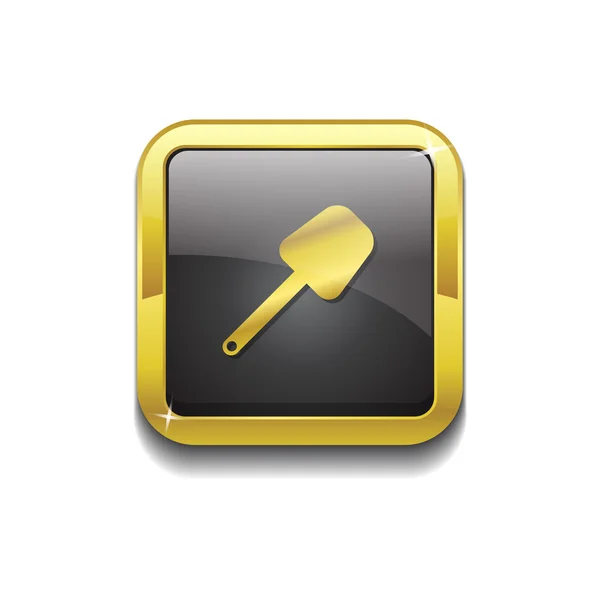 Shoval guld vektor ikonen knapp — Stock vektor
