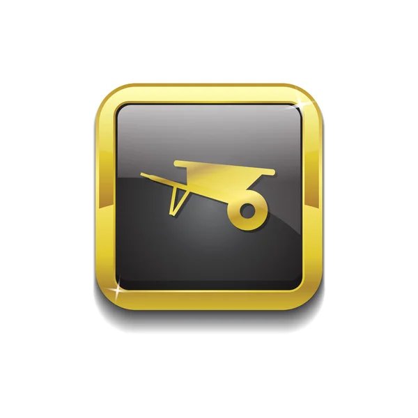 Trolly Gold Vector Icon Button — Stock Vector