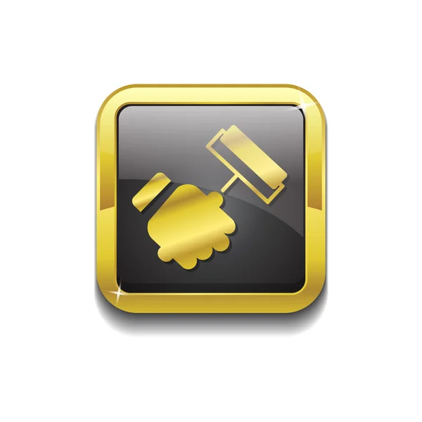 Botão de ícone de vetor de ouro trabalho — Vetor de Stock