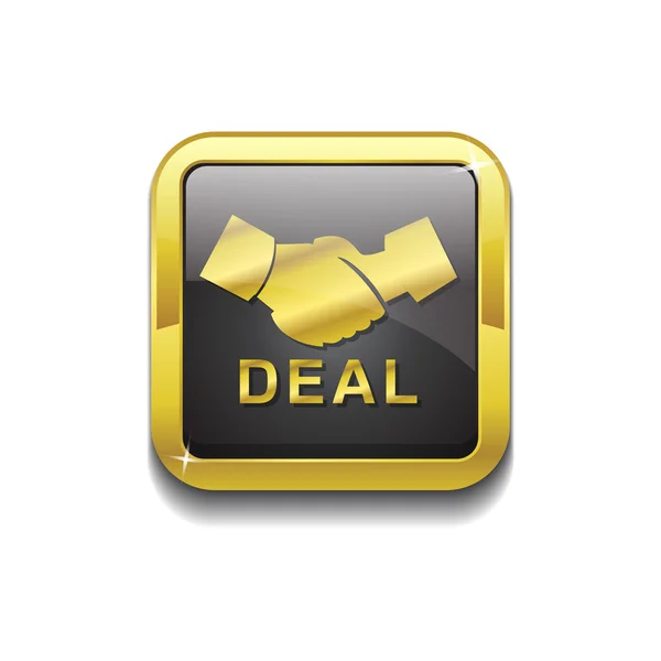 Deal teken goud Vector Icon knop — Stockvector